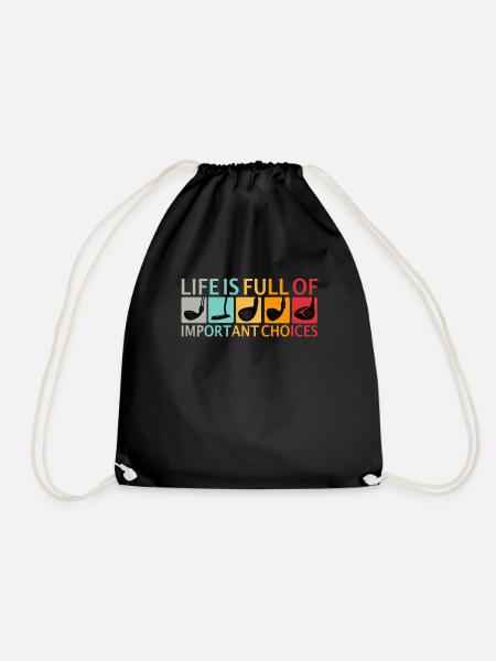 Golfer Life Is Full Of Important Choices Spruch - Turnbeutel - Schwarz