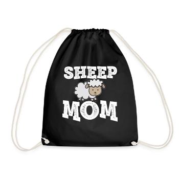 Sheep Mom - Drawstring Bag - black - Front