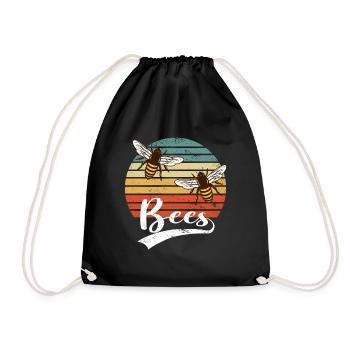 Honey Bee Bees Whisper Beekeeper Beekeeper - Drawstring Bag - black - Front