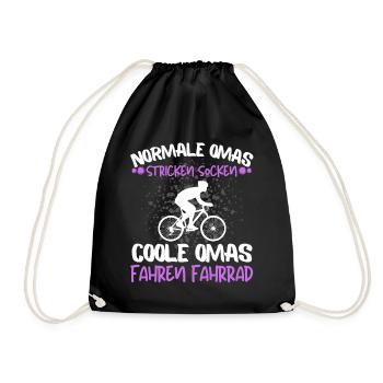 fahrrad geschenk oma geschenkidee radsport bike - Turnbeutel - Schwarz - Vorne