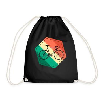 Bicycle Vintage Motif Mountain Bike Motif - Drawstring Bag - black - Front
