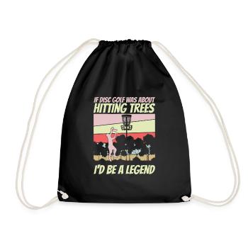 Funny Disc Golf Tree Beating Legend - Drawstring Bag - black - Front