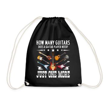 Lustiger Gitarren Spruch Gitarrenspieler Musiker G - Turnbeutel - Schwarz - Vorne