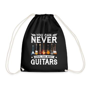 Lustiger Gitarren Spruch Gitarrenspieler Musiker G - Turnbeutel - Schwarz - Vorne