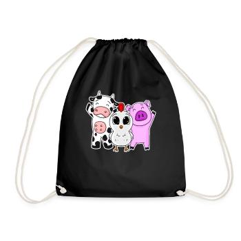 Jolie ferme animaux - Sac de sport léger - noir - Devant