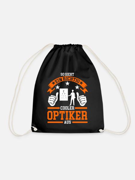 Optiker Brille Optik Geschenk - Turnbeutel - Schwarz