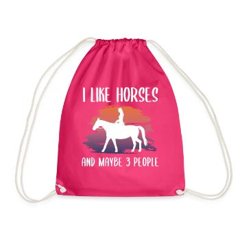 Reiten Reiterin Pferd Liebhaber Spruch Geschenk - Turnbeutel - Fuchsia - Vorne