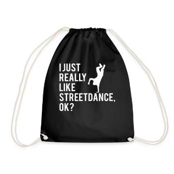 Streetdance Hip Hop Tanz Breakdance Geschenk - Turnbeutel - Schwarz - Vorne
