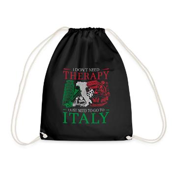 I don't need therapy design for Italy fan - Drawstring Bag - black - Front