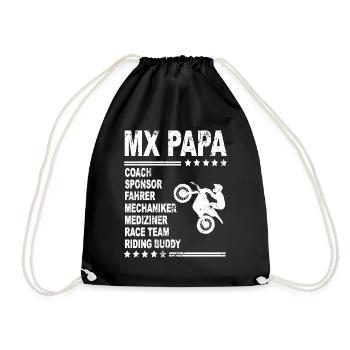 MX Dad Motocross Dad Gift - Drawstring Bag - black - Front