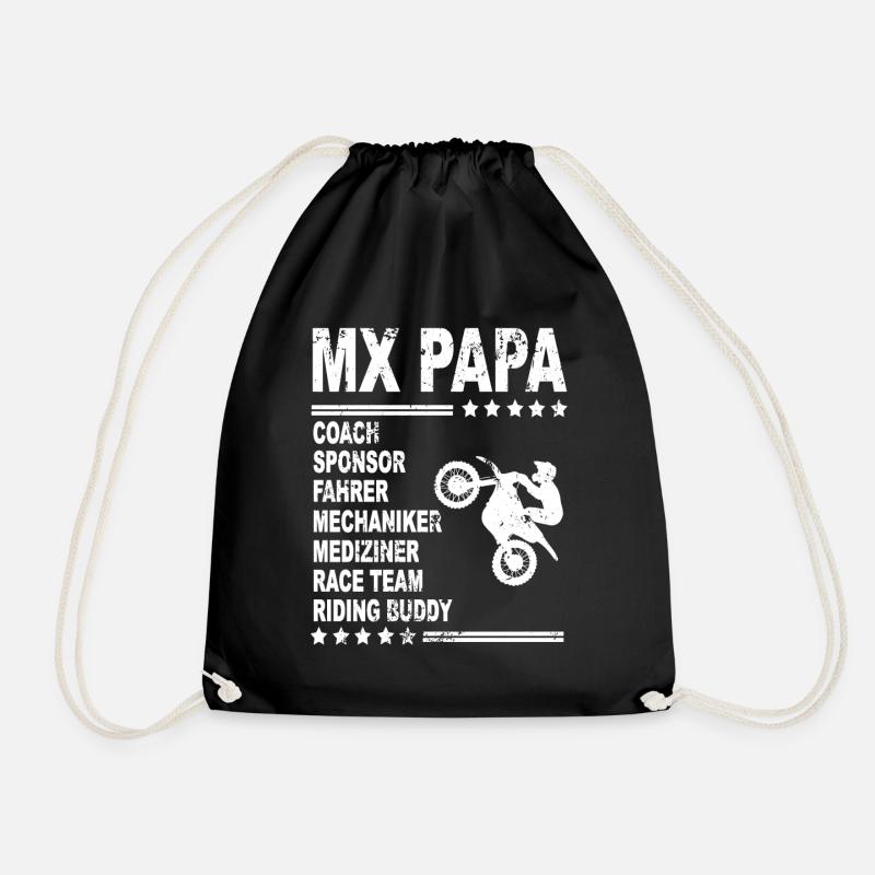 MX Papa Motocross Papa Geschenk - Turnbeutel - Schwarz