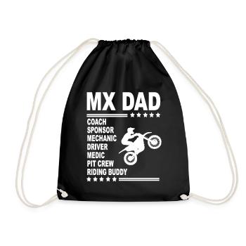 MX DAD Motocross Supercross Dirtbike Dad Gift - Drawstring Bag - black - Front