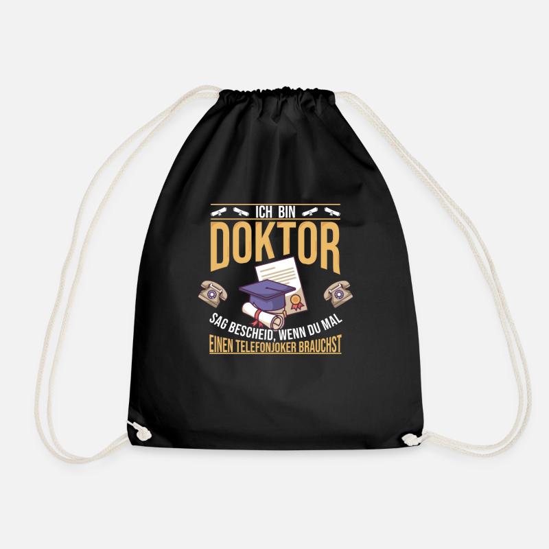 Doktoren Doktortitel Doktorand Promotion Geschenk - Turnbeutel - Schwarz