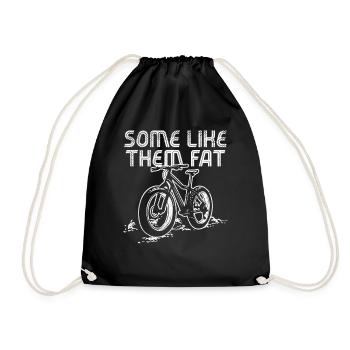 Cycling Fat Tire Mountain Bike Bicycling Biker - Drawstring Bag - black - Front
