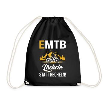 EMTB Smile Instead of Hecheln E Mountain Bike - Drawstring Bag - black - Front