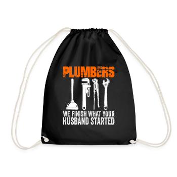 Plumber Plumbing Tools Plumber - Drawstring Bag - black - Front