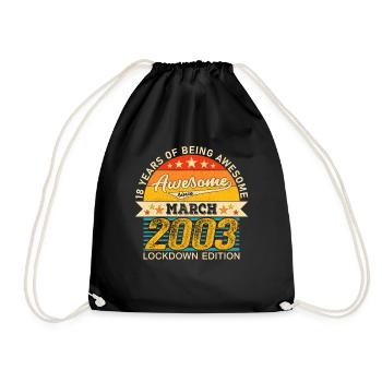 18ème anniversaire 18 ans 2003 mars english - Sac de sport léger - noir - Devant