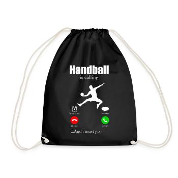 Handball Sport Sprungwurf Frauenhandball Hobby - Turnbeutel - Schwarz - Vorne