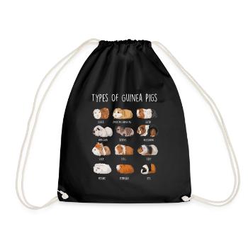 Guinea Pig Species Types Of Guinea Pigs - Drawstring Bag - black - Front