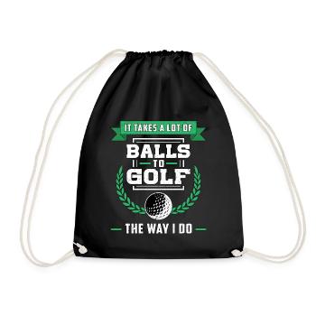 Golf Golfer Golfschläger Golfspieler Golfball - Turnbeutel - Schwarz - Vorne