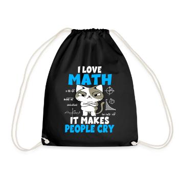 Mathematics Students Math Teacher Cats Gift - Drawstring Bag - black - Front