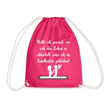 Leben Entwicklung -Sandkasten Geschnk - Turnbeutel - Fuchsia - Vorne