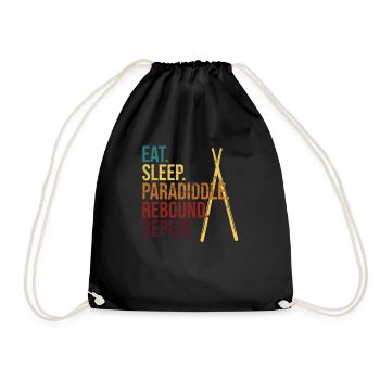 Percussion batteur cadeau de batteur - Sac de sport léger - noir - Devant