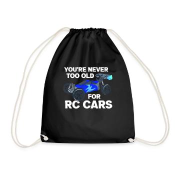 Never Too Old For RC Cars Remote Controlled Car - Drawstring Bag - black - Front