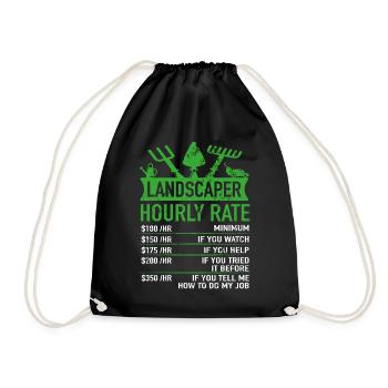 Paysagiste - Jardinier Salaire horaire Drôle - Sac de sport léger - noir - Devant