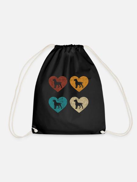 Deutsch Drahthaar Vintage Herz Drahthaar Geschenk - Turnbeutel - Schwarz