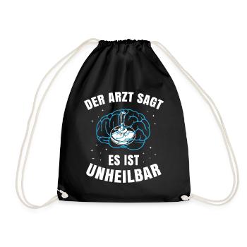 Eisstock Arzt sagt unheilbar Eisstockschütze - Turnbeutel - Schwarz - Vorne
