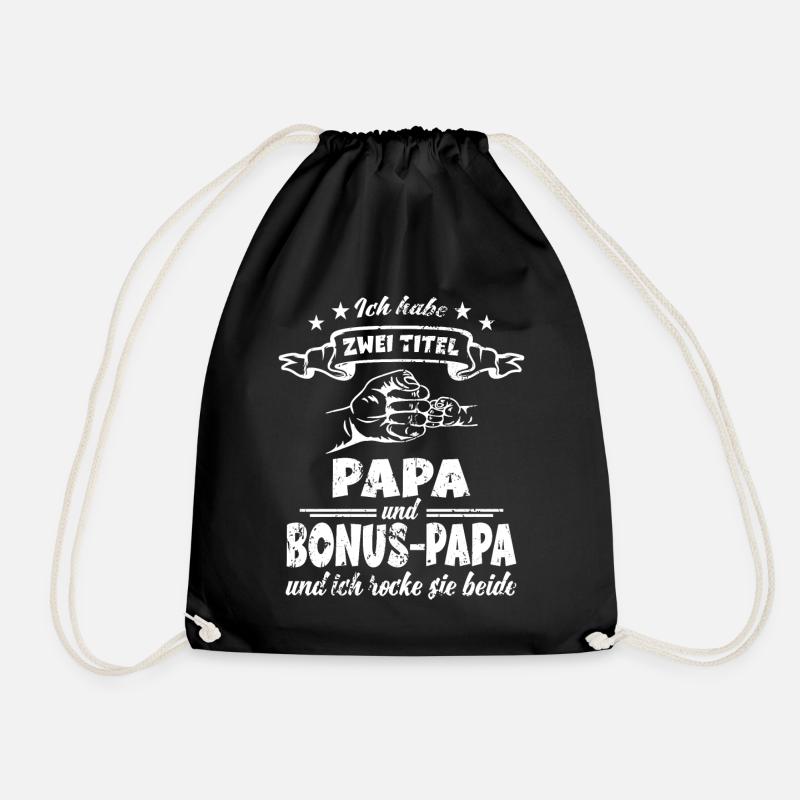 Bonus Papa Vatertag Geschenk - Turnbeutel - Schwarz