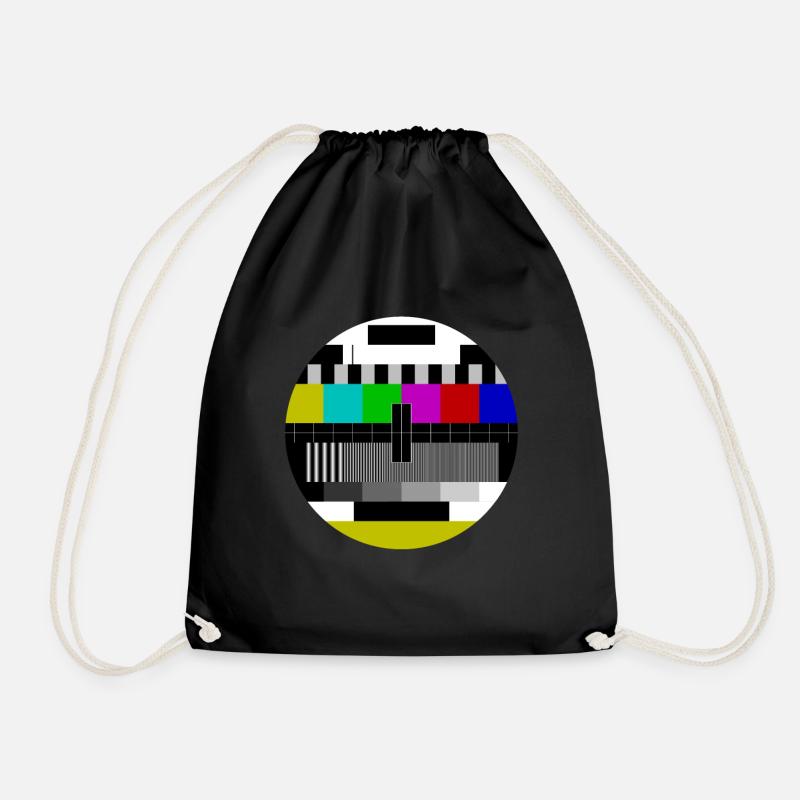 Test screen transmission end 70s 80s Retro - Drawstring Bag - black