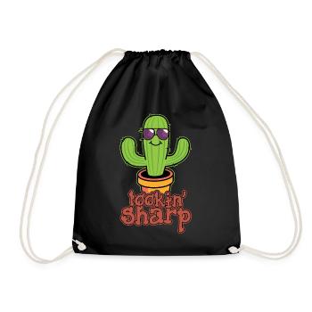 Cactus Plant Looking Sharp - Drawstring Bag - black - Front