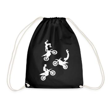 Motocross Dirt Bike Kids - Drawstring Bag - black - Front