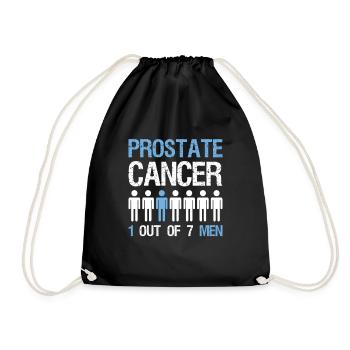 Prostate Cancer Awareness 1 of 7 Defeat - Drawstring Bag - black - Front