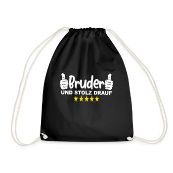 Bruder und Stolz Drauf - Turnbeutel - Schwarz - Vorne