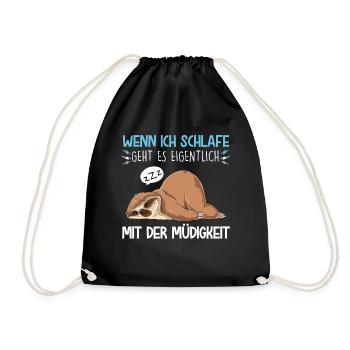 Ich Schlafe Faultier Schlafen Lustige Sprüche Schl - Turnbeutel - Schwarz - Vorne