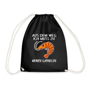 Garnele Garnelen Schrimp Meerestiere - Turnbeutel - Schwarz - Vorne