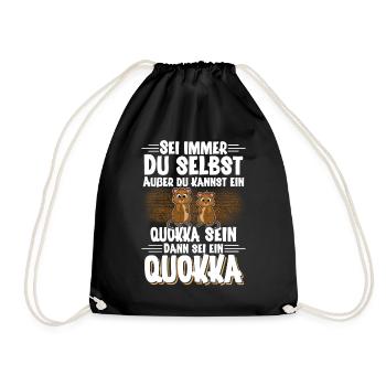 Quokka - Turnbeutel - Schwarz - Vorne