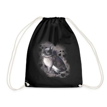 Rabbit - Drawstring Bag - black - Front