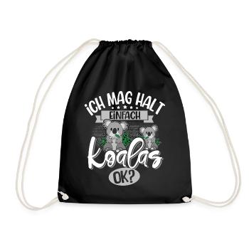 Koala - Drawstring Bag - black - Front