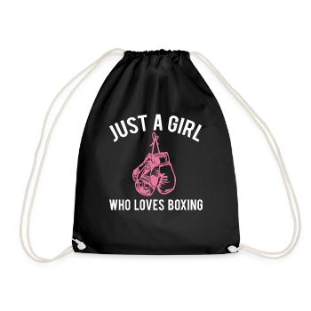 Boxing Boxer Gloves Boxing Girl Gift - Drawstring Bag - black - Front