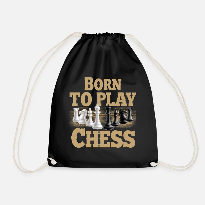 Born To Play Chess - Drawstring Bag - black