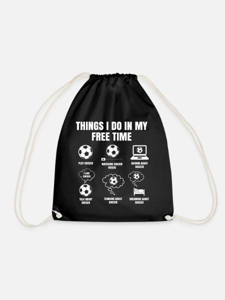 Dinge Die Ich In Meiner Freizeit Mache Fußball - Turnbeutel - Schwarz