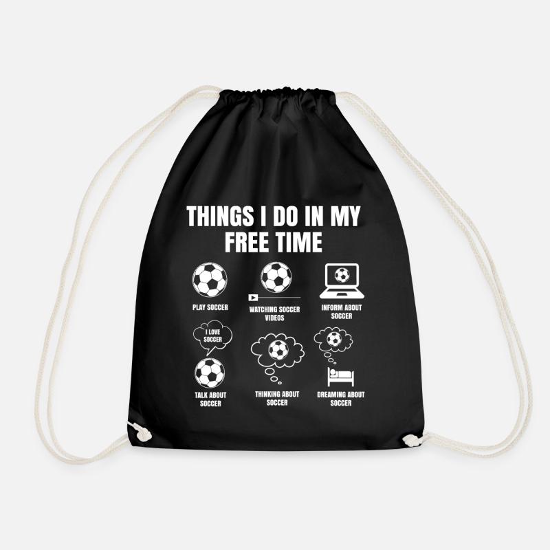 Dinge Die Ich In Meiner Freizeit Mache Fußball - Turnbeutel - Schwarz