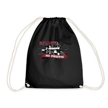 Model railway saying blood group H0 positive - Drawstring Bag - black - Front