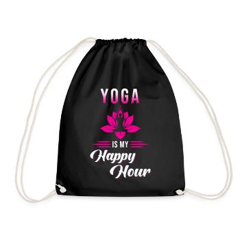 Yoga Yogaübung meditieren Lotus - Turnbeutel - Schwarz - Vorne