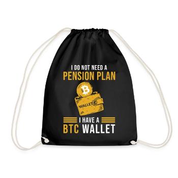 BTC Bitcoin Wallet Saying - Drawstring Bag - black - Front