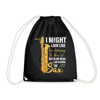 Saxophoniste cadeau de saxophone - Sac de sport léger - noir - Devant